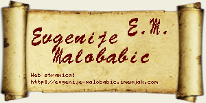 Evgenije Malobabić vizit kartica